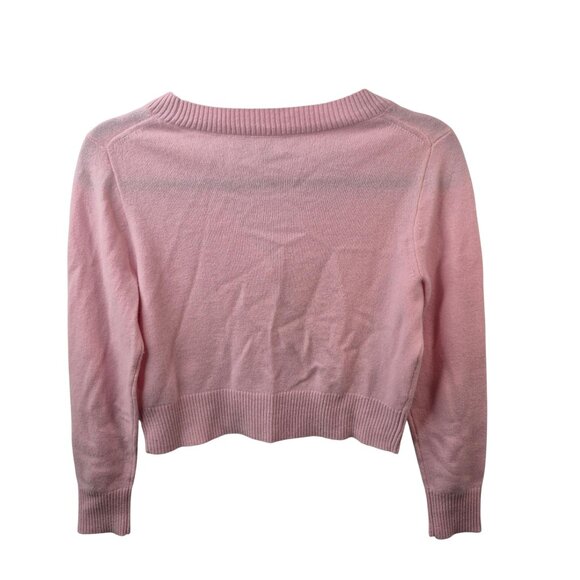 J Crew Sweater Womens S Pink 100% Cashmere Knit Cardigan Cropped V Neck - Picture 2 of 8
